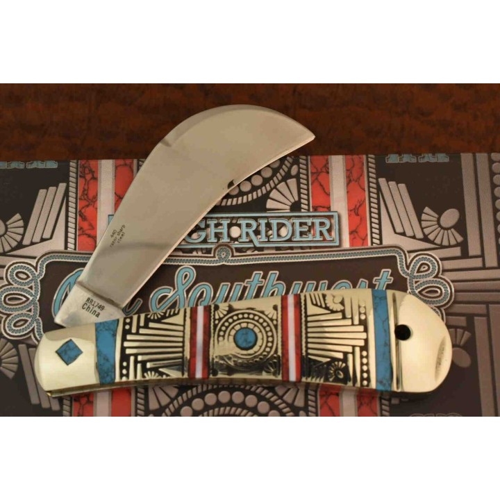 Couteau Serpette Rough Ryder Old Southwest Hawkbill Lame Acier 440 Manche Pierre RR1749 - Livraison Gratuite