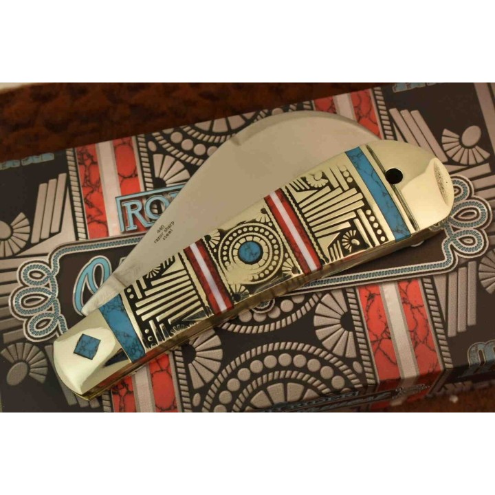 Couteau Serpette Rough Ryder Old Southwest Hawkbill Lame Acier 440 Manche Pierre RR1749 - Livraison Gratuite