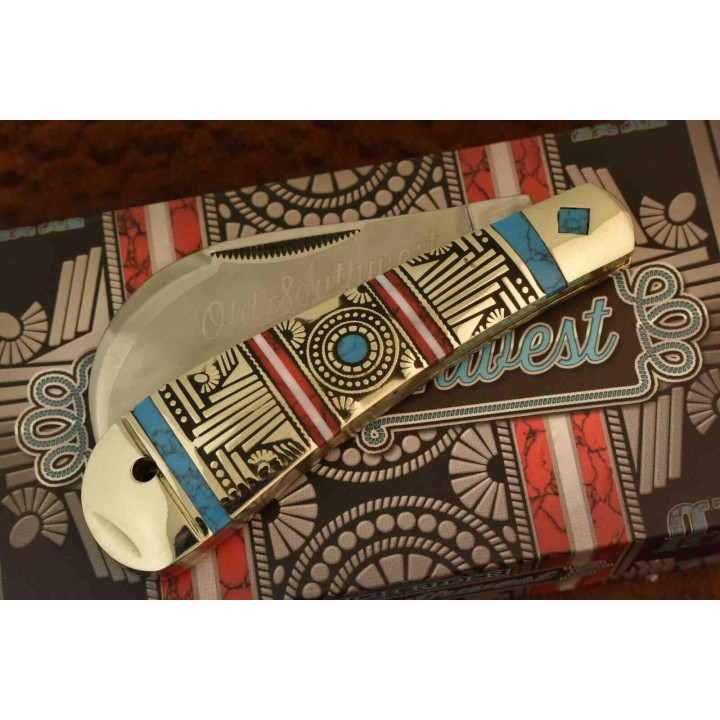 Couteau Serpette Rough Ryder Old Southwest Hawkbill Lame Acier 440 Manche Pierre RR1749 - Livraison Gratuite