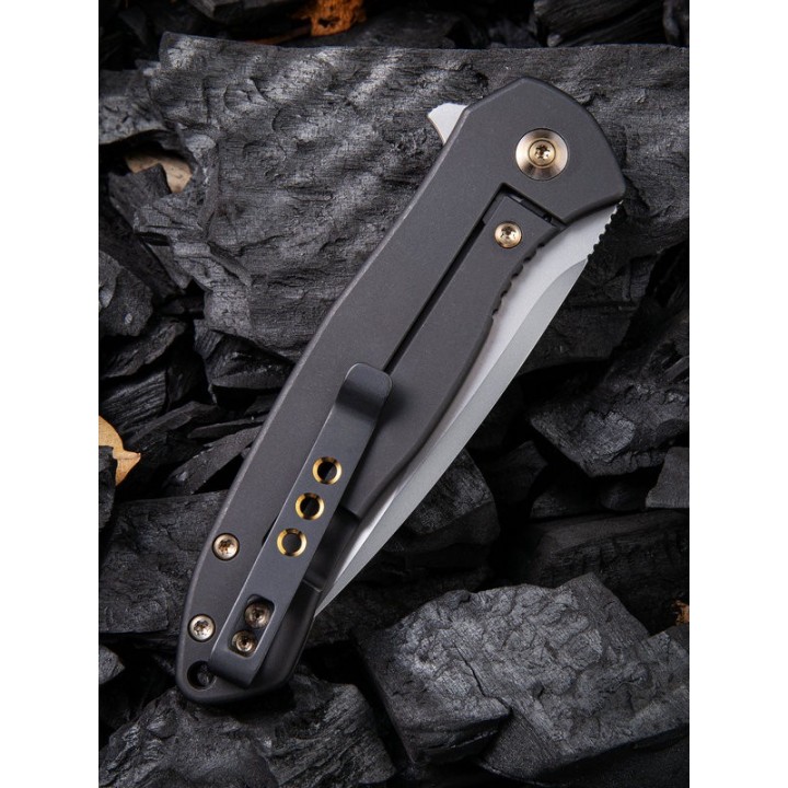 Couteau We Knife Co Ltd Kitefin Lame Acier S35VN Manche Titane/FC IKBS Framelock Clip WE2001A - Livraison Gratuite