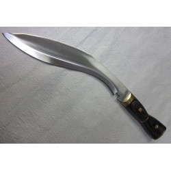 VERITABLE COUTEAU CHASSE GRAND KUKRI Acier 440 Manche Bois Etui Cuir PA324717 - Livraison Gratuite