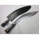 VERITABLE COUTEAU CHASSE GRAND KUKRI Acier 440 Manche Bois Etui Cuir PA324717 - Livraison Gratuite