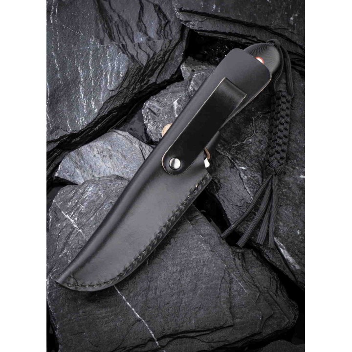 Couteau CIVIVI Elementum Lame Fixe Acier 10Cr15CoMoV Manche G10 Etui Cuir CIVC2104A - Livraison Gratuite