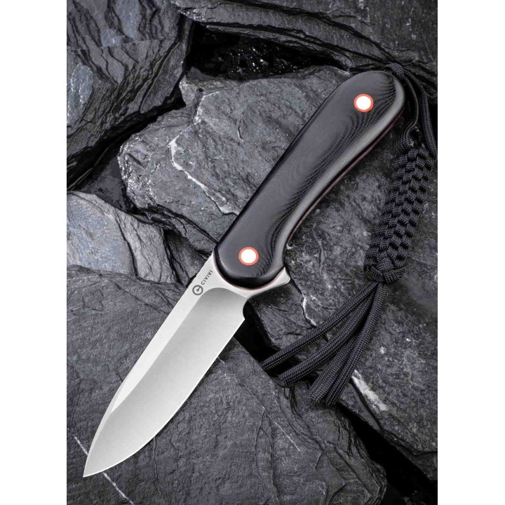 Couteau CIVIVI Elementum Lame Fixe Acier 10Cr15CoMoV Manche G10 Etui Cuir CIVC2104A - Livraison Gratuite