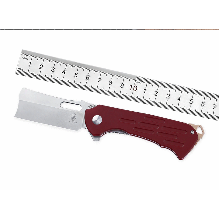 Couteau Kizer Quatch Red Lame Acier N690 Manche G10 IKBS Linerlock Clip KIV3574N2 - Livraison Gratuite