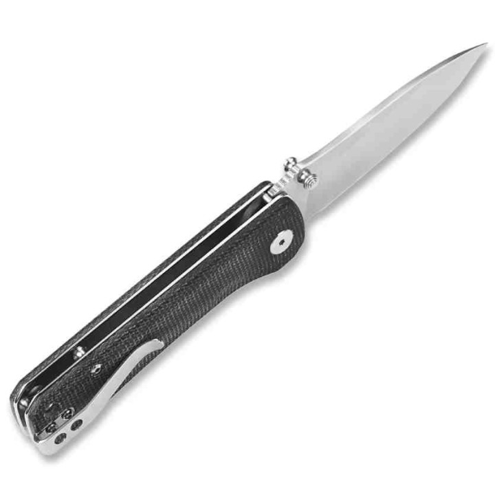 Couteau QSP Hawk Black Lame Acier 14C28N Manche Micarta IKBS Clip QS131J - Livraison Gratuite