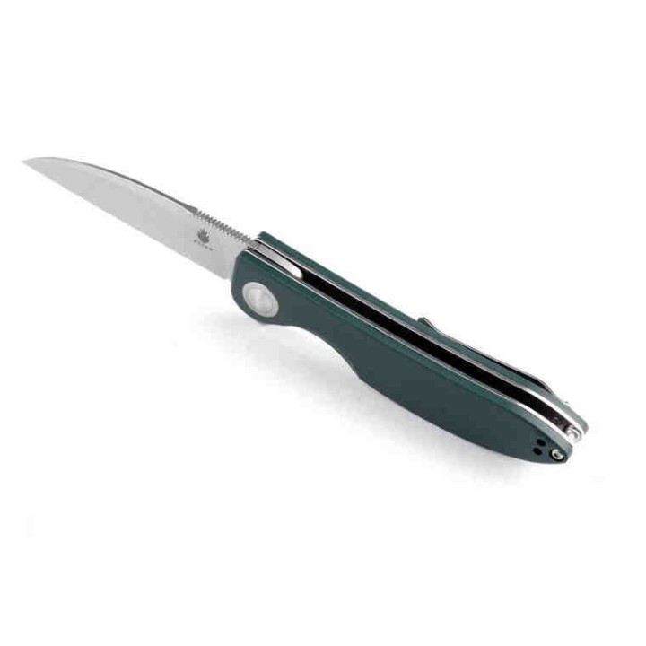 Couteau Kizer Sway Green Button Lock Lame Acier N690 Manche G10 IKBS Clip KIV3566N5 - Livraison Gratuite