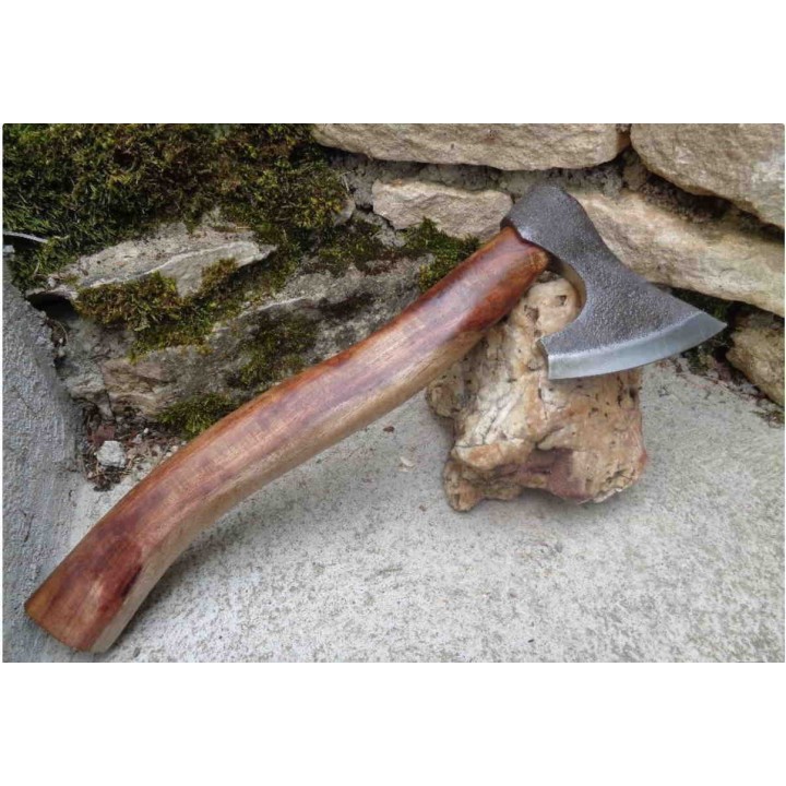 Hache De Viking Tomahawk Lame Acier Carbone Manche Bois Etui Cuir VIK01 - Livraison Gratuite
