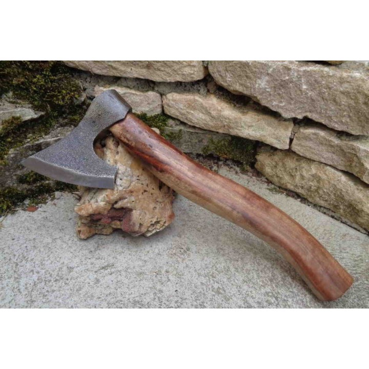 Hache De Viking Tomahawk Lame Acier Carbone Manche Bois Etui Cuir VIK01 - Livraison Gratuite
