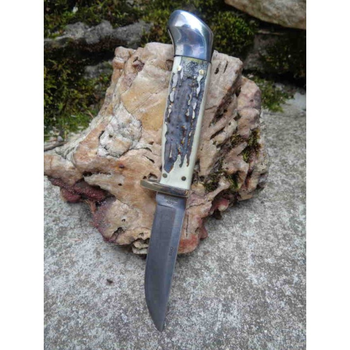 Couteau de Chasse Skinner Lame Acier 440 Manche Résine Etui Nylon FSW600SBR - Livraison Gratuite