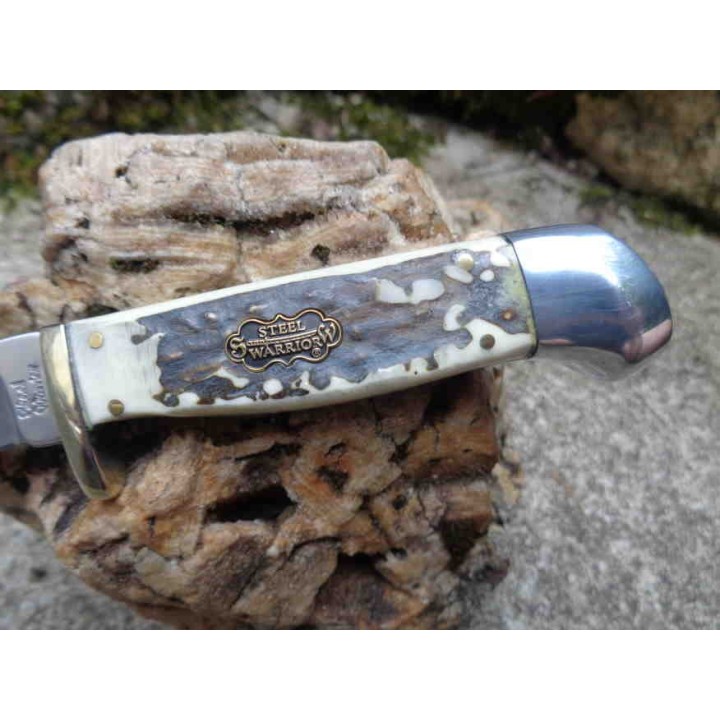 Couteau de Chasse Skinner Lame Acier 440 Manche Résine Etui Nylon FSW600SBR - Livraison Gratuite