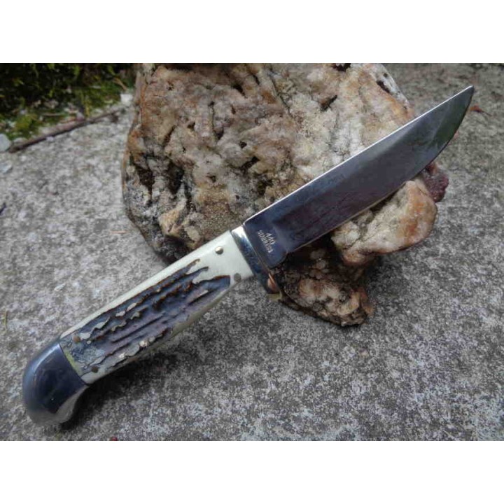 Couteau de Chasse Skinner Lame Acier 440 Manche Résine Etui Nylon FSW600SBR - Livraison Gratuite