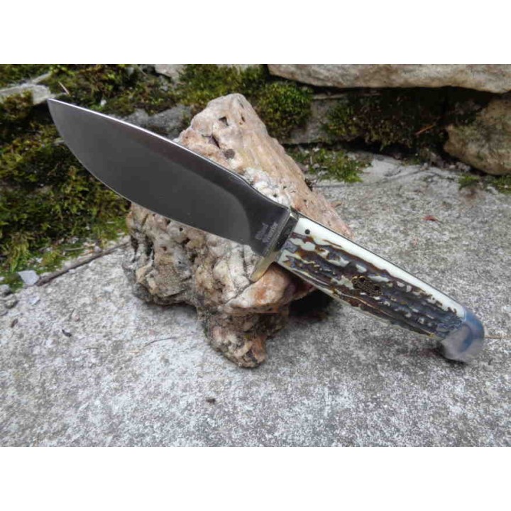 Couteau de Chasse Skinner Lame Acier 440 Manche Résine Etui Nylon Frost Cutlery FSW601SBR - Livraison Gratuite