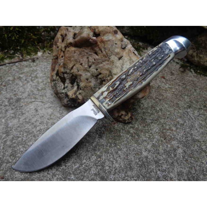 Couteau de Chasse Skinner Lame Acier 440 Manche Résine Etui Nylon Frost Cutlery FSW601SBR - Livraison Gratuite