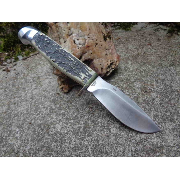 Couteau de Chasse Skinner Lame Acier 440 Manche Résine Etui Nylon Frost Cutlery FSW601SBR - Livraison Gratuite