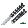 Couteau Butterfly Balisong Tanto Bear & Son Acier Carbone Made In USA BC114AB - Livraison Gratuite
