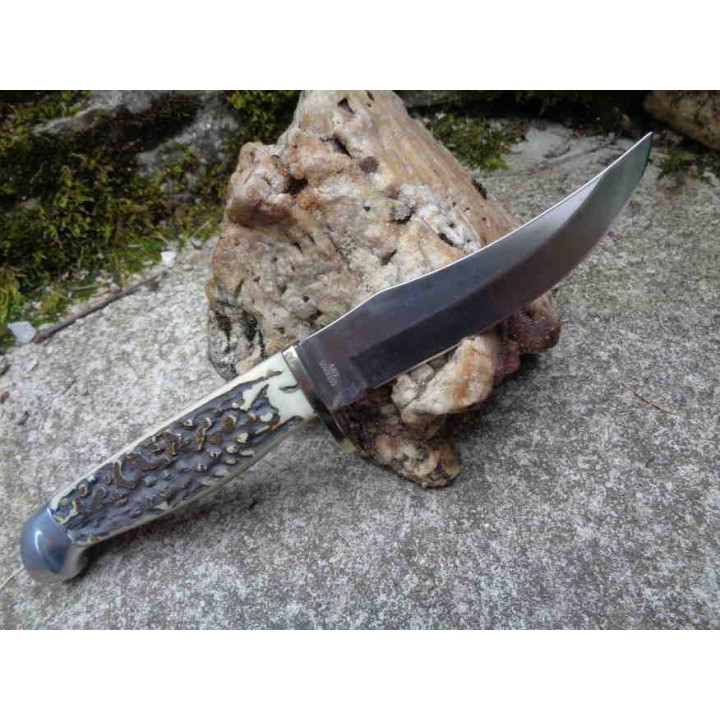 Couteau de Chasse Skinner Lame Acier 440 Manche Résine Etui Nylon Frost Cutlery FSW602SBR - Livraison Gratuite