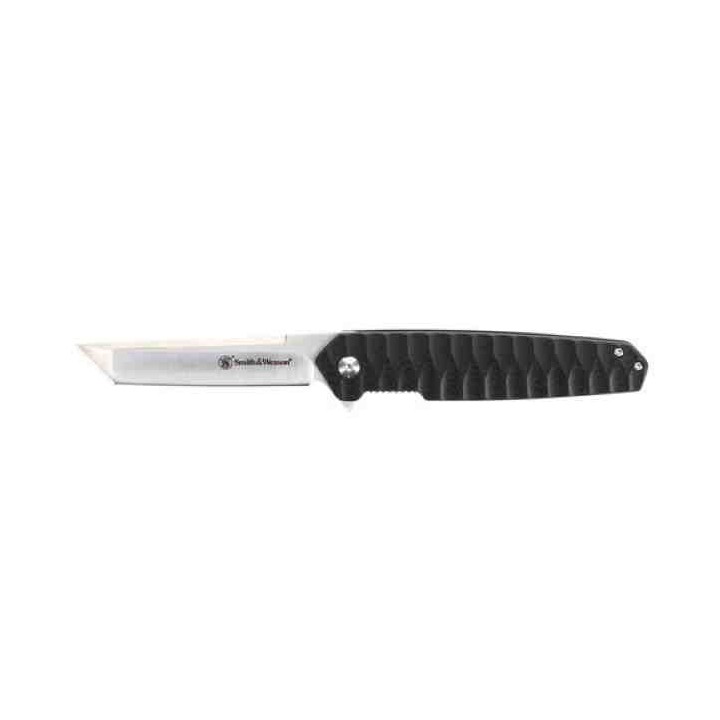 Couteau Smith&Wesson 27/7 Lame Tanto 8Cr13MoV Manche G10 Linerlock Clip SW1147097 - Livraison Gratuite