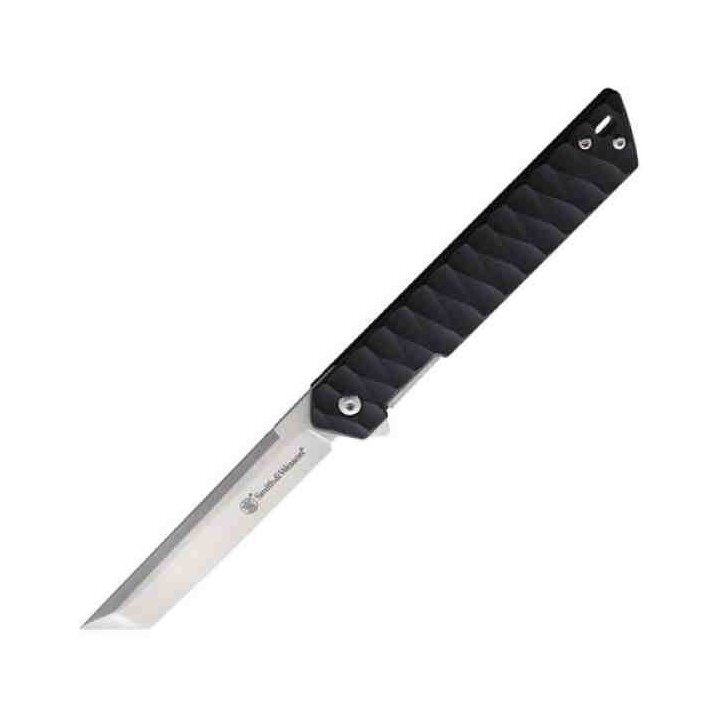 Couteau Smith&Wesson 27/7 Lame Tanto 8Cr13MoV Manche G10 Linerlock Clip SW1147097 - Livraison Gratuite