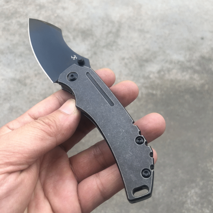 Couteau Kansept Pelican BLK Lame Acier CPM-S35VN Manche Titane IKBS Framelock Clip K1018A4 - Livraison Gratuite