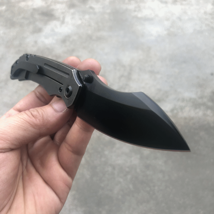 Couteau Kansept Pelican BLK Lame Acier CPM-S35VN Manche Titane IKBS Framelock Clip K1018A4 - Livraison Gratuite