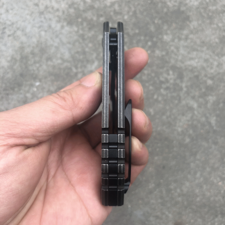 Couteau Kansept Pelican BLK Lame Acier CPM-S35VN Manche Titane IKBS Framelock Clip K1018A4 - Livraison Gratuite