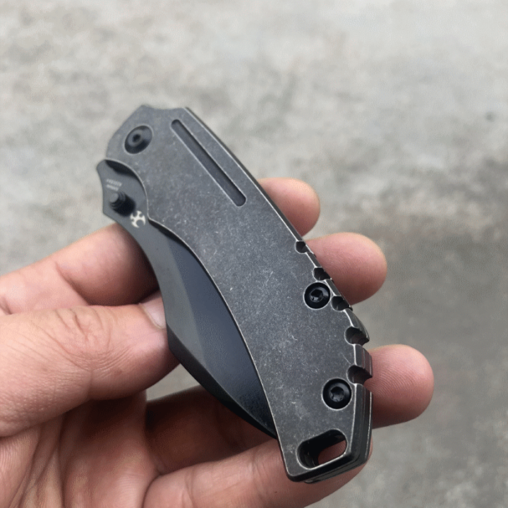 Couteau Kansept Pelican BLK Lame Acier CPM-S35VN Manche Titane IKBS Framelock Clip K1018A4 - Livraison Gratuite