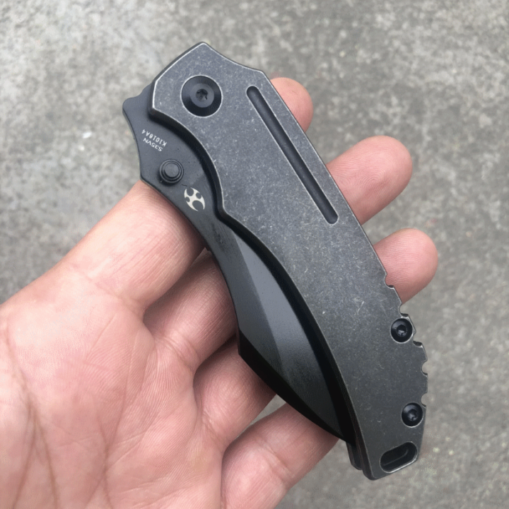 Couteau Kansept Pelican BLK Lame Acier CPM-S35VN Manche Titane IKBS Framelock Clip K1018A4 - Livraison Gratuite