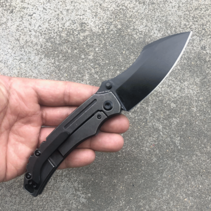 Couteau Kansept Pelican BLK Lame Acier CPM-S35VN Manche Titane IKBS Framelock Clip K1018A4 - Livraison Gratuite