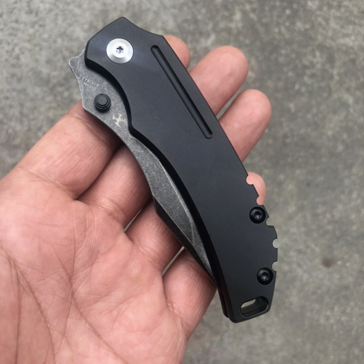 Couteau Kansept Pelican Tanto Lame Acier CPM-S35VN Manche Titane IKBS Framelock Clip K1018A2 - Livraison Gratuite