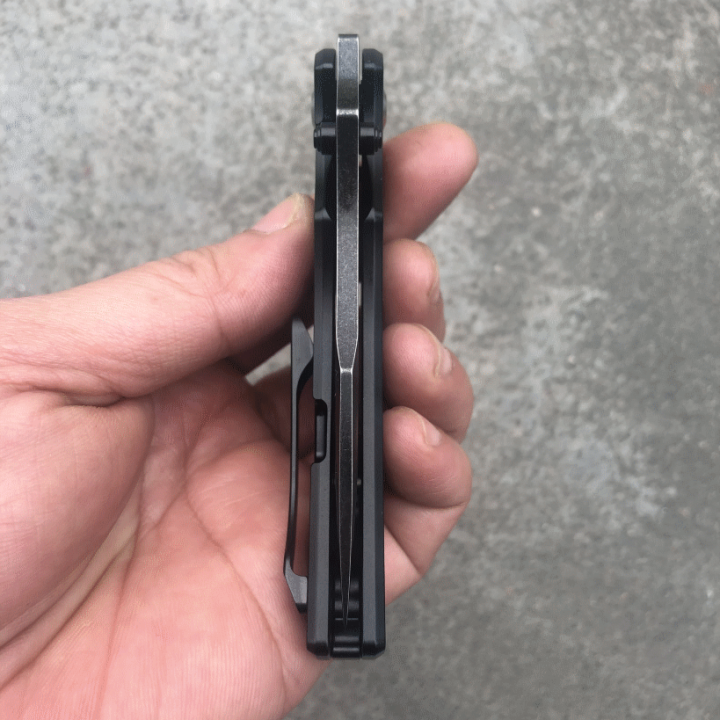 Couteau Kansept Pelican Tanto Lame Acier CPM-S35VN Manche Titane IKBS Framelock Clip K1018A2 - Livraison Gratuite