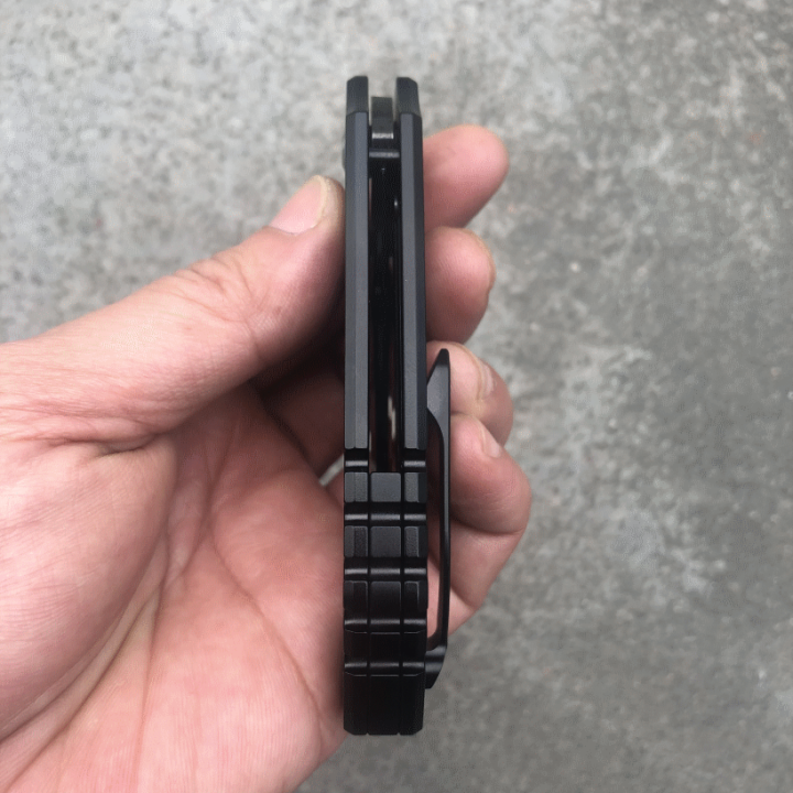 Couteau Kansept Pelican Tanto Lame Acier CPM-S35VN Manche Titane IKBS Framelock Clip K1018A2 - Livraison Gratuite