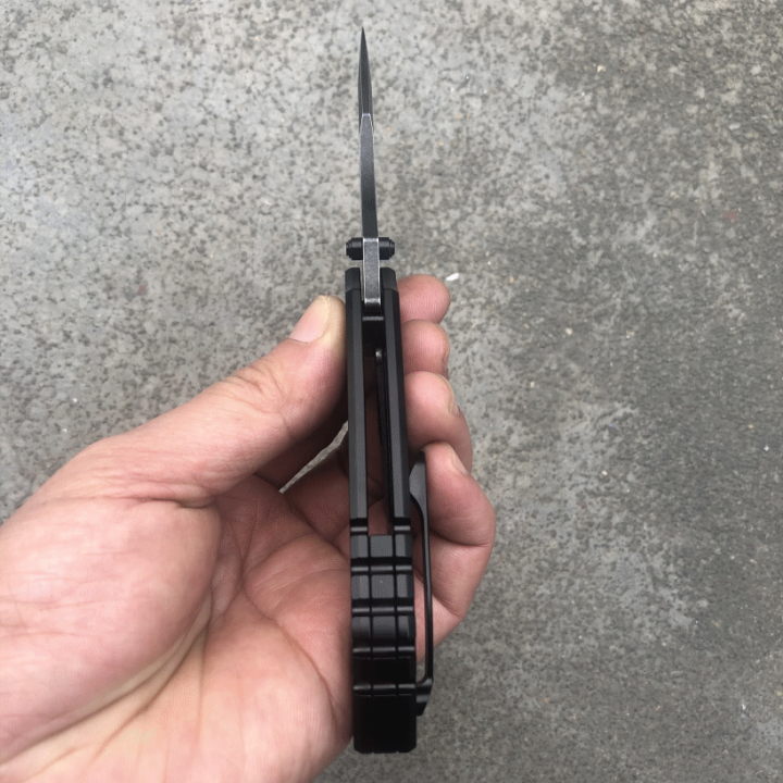 Couteau Kansept Pelican Tanto Lame Acier CPM-S35VN Manche Titane IKBS Framelock Clip K1018A2 - Livraison Gratuite
