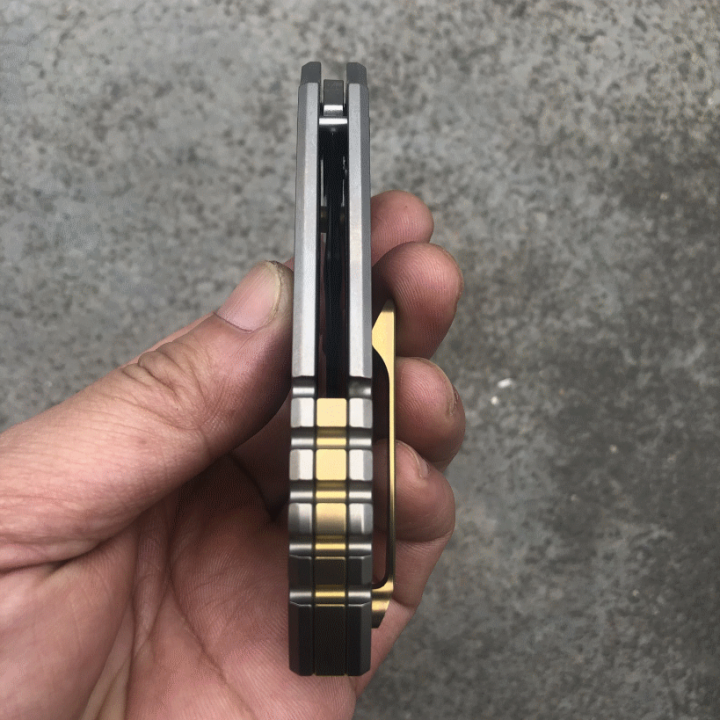 Couteau Kansept Pelican Tanto Lame Acier CPM-S35VN Manche Titane IKBS Framelock Clip K1018A1 - Livraison Gratuite