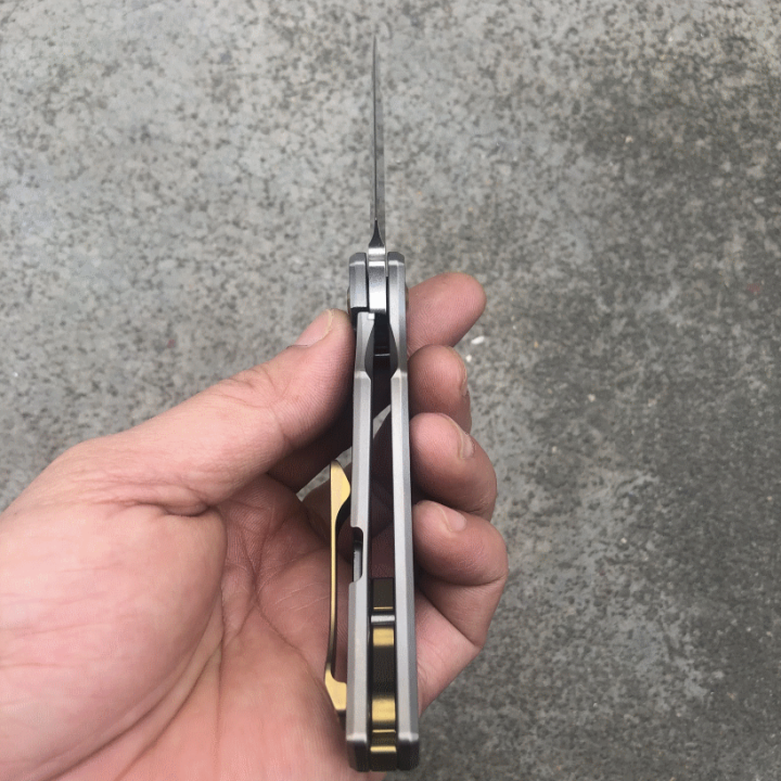 Couteau Kansept Pelican Tanto Lame Acier CPM-S35VN Manche Titane IKBS Framelock Clip K1018A1 - Livraison Gratuite