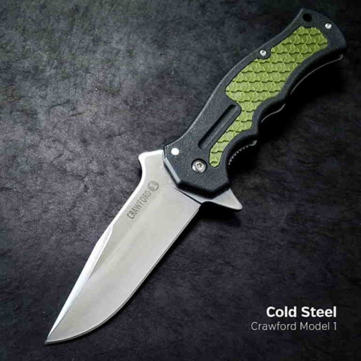 Couteau Cold Steel Crawford Model 1 Acier 4034 Manche Zy-Ex Linerlock Clip CS20MWC - Livraison Gratuite