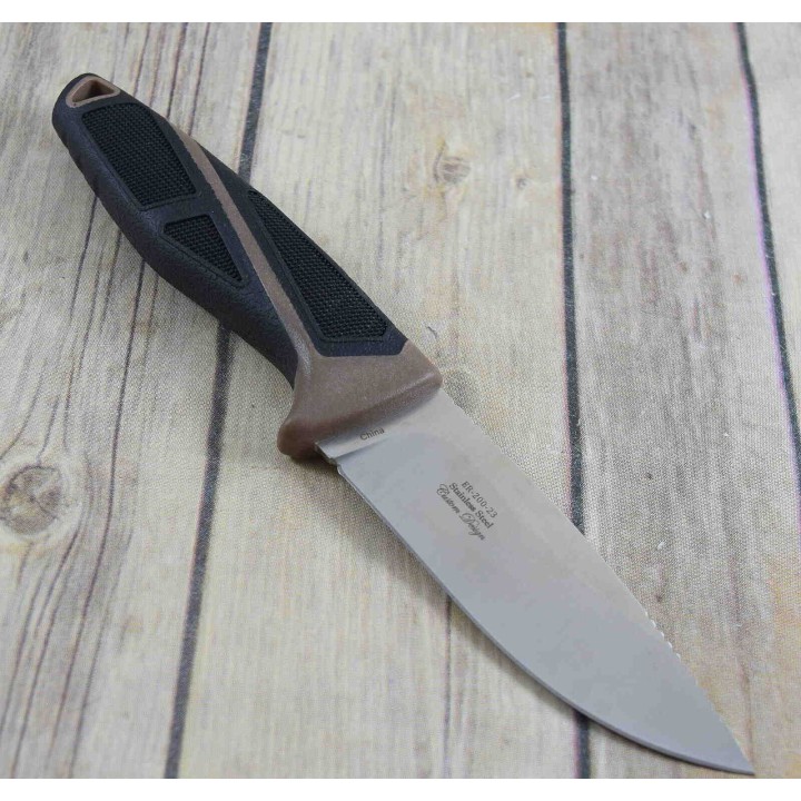 Couteau de Survie Elk Ridge Lame Acier 3Cr13 Manche FRN Etui Nylon Allume Feu ER20023BR - Livraison Gratuite