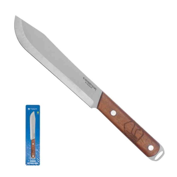 Couteau BBQ Condor Butcher Lame Acier Carbone 1075 Manche Noyer Made Salvador CTK50047 - Livraison Gratuite