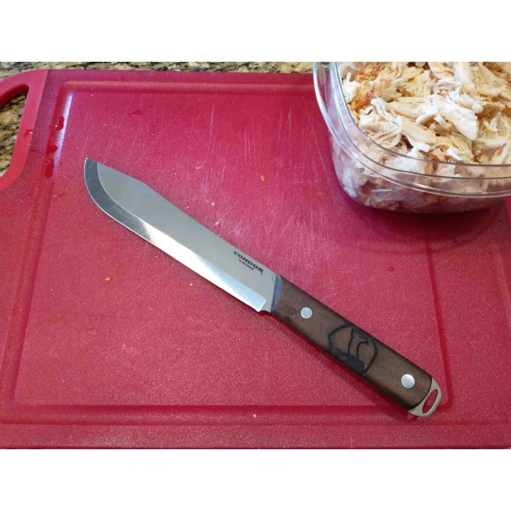 Couteau BBQ Condor Butcher Lame Acier Carbone 1075 Manche Noyer Made Salvador CTK50047 - Livraison Gratuite