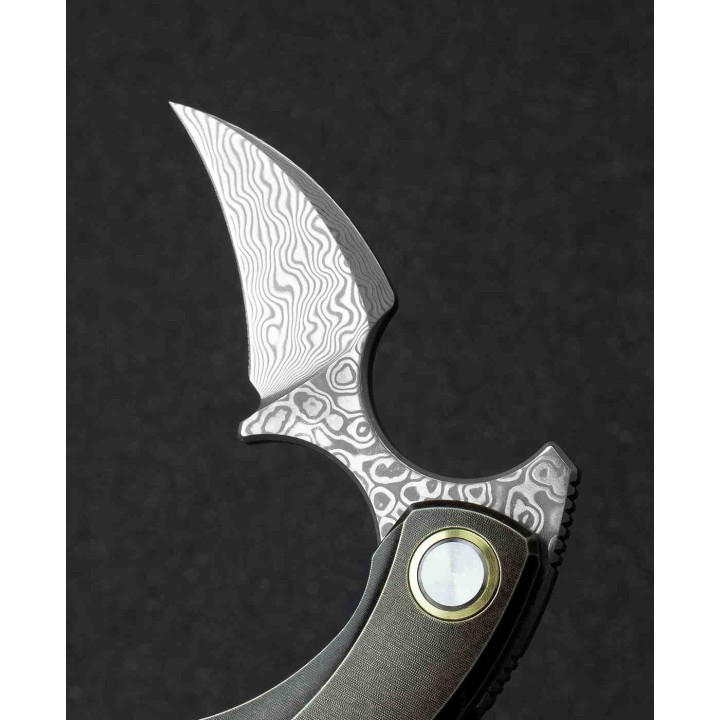 BTKT2103J Bestech Knives Strelit Damascus Blade Bronze Titanium Handle Framelock Clip – Livraison Gratuite
