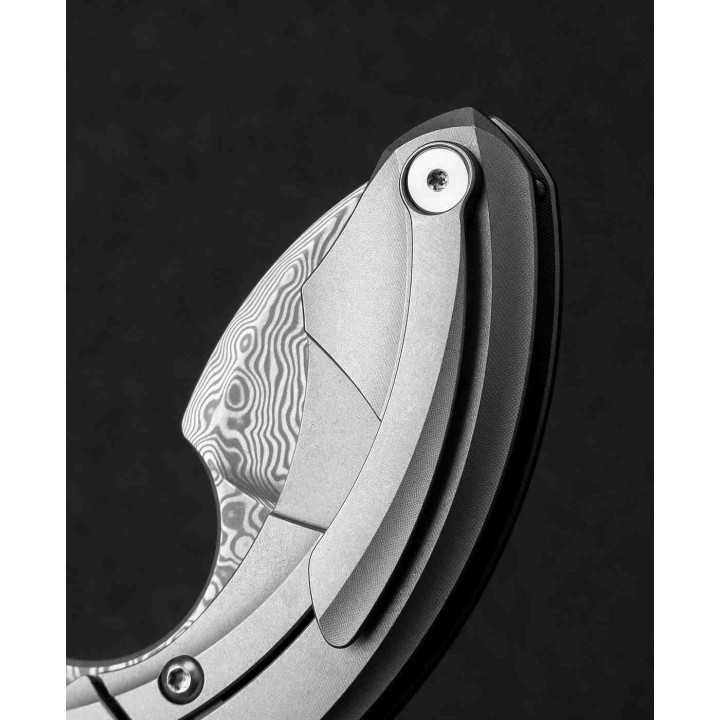 BTKT2103G Bestech Knives Strelit Damascus Blade Gray Titanium Handle Framelock Clip – Livraison Gratuite