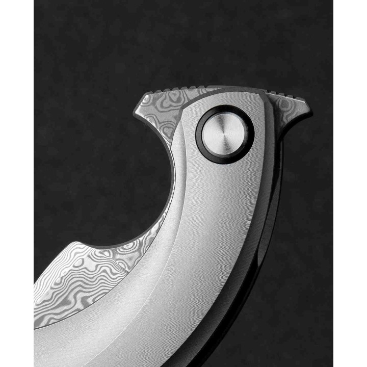BTKT2103G Bestech Knives Strelit Damascus Blade Gray Titanium Handle Framelock Clip – Livraison Gratuite