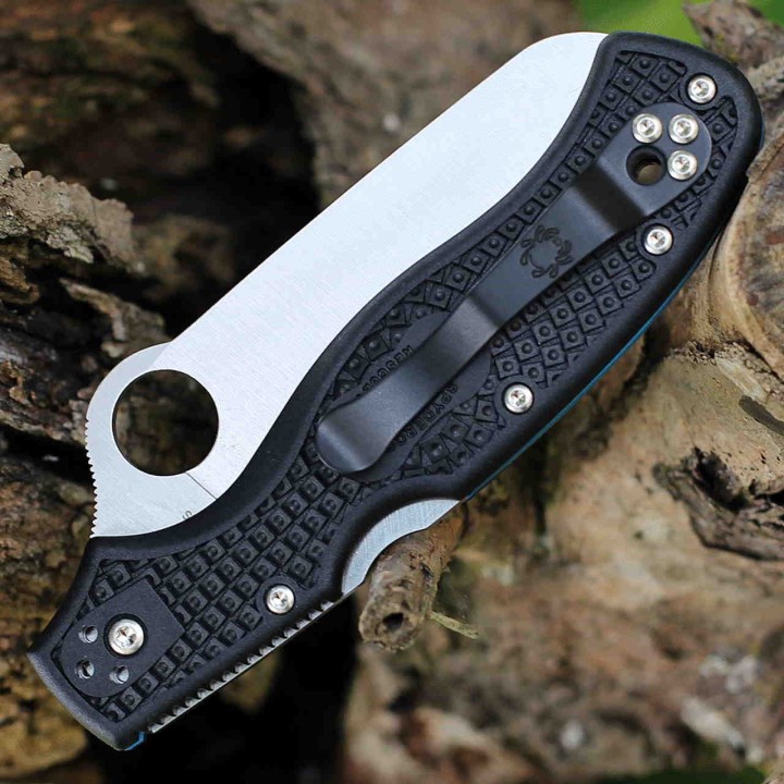 Couteau Spyderco Rescue 3 Manche Black FRN Acier VG-10 Serrated Made In Japan SC14SBK3 - Livraison Gratuite