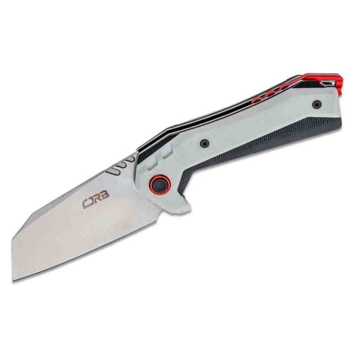 Couteau CJRB Tigris White/Black Lame Acier AR-RPM9 Manche G10 IKBS Linerlock Clip J1919WH - Livraison Gratuite