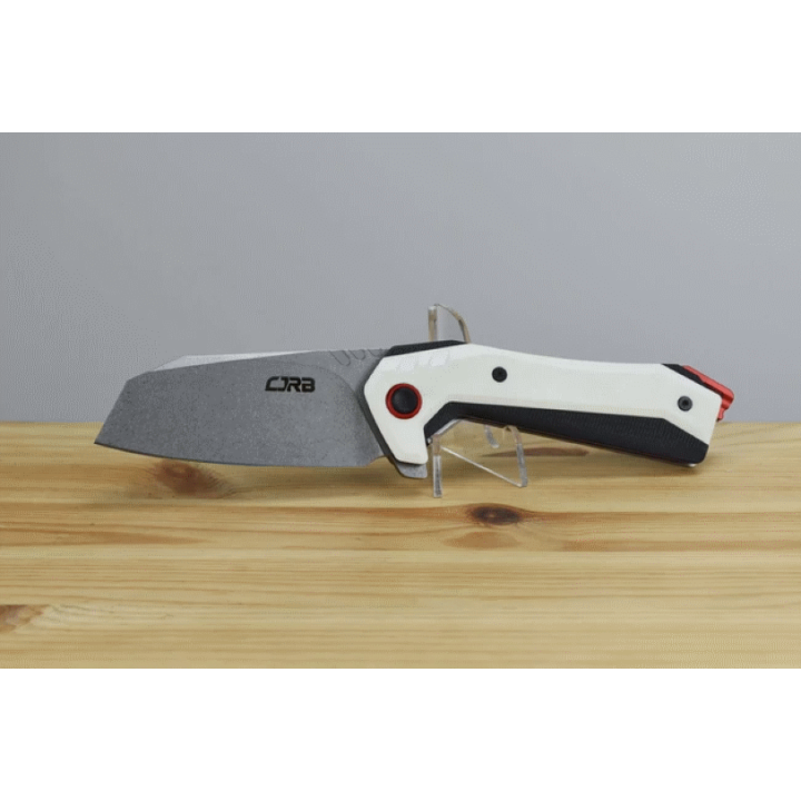 Couteau CJRB Tigris White/Black Lame Acier AR-RPM9 Manche G10 IKBS Linerlock Clip J1919WH - Livraison Gratuite