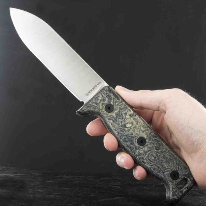 Couteau Buschraft Ontario Blackbird ML5 Lame Acier 420HC Manche Micarta Etui Cuir Made In USA ON7502 - Livraison Gratuite