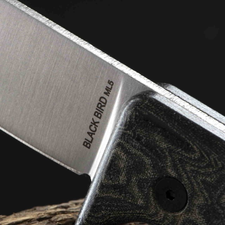 Couteau Buschraft Ontario Blackbird ML5 Lame Acier 420HC Manche Micarta Etui Cuir Made In USA ON7502 - Livraison Gratuite