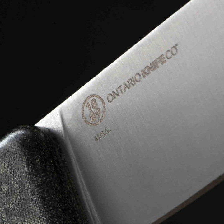 Couteau Buschraft Ontario Blackbird ML5 Lame Acier 420HC Manche Micarta Etui Cuir Made In USA ON7502 - Livraison Gratuite