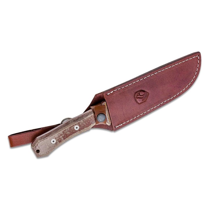 Couteau Condor Mountain Pass Camp Lame Acier 1095 Manche Micarta Etui Cuir Salvador CTK28357HC - Livraison Gratuite