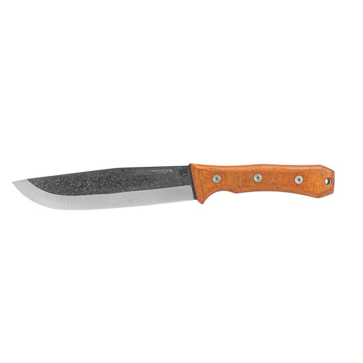 Couteau Condor Mountain Pass Camp Lame Acier 1095 Manche Micarta Etui Cuir Salvador CTK28357HC - Livraison Gratuite
